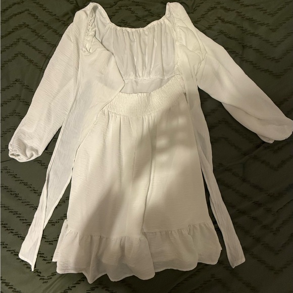 White Tie Back Dress - Picture 2 of 4